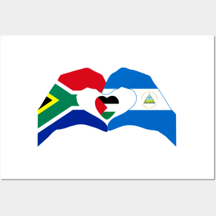 We Heart Palestine & South Africa & Nicaragua Patriot Flag Series Posters and Art